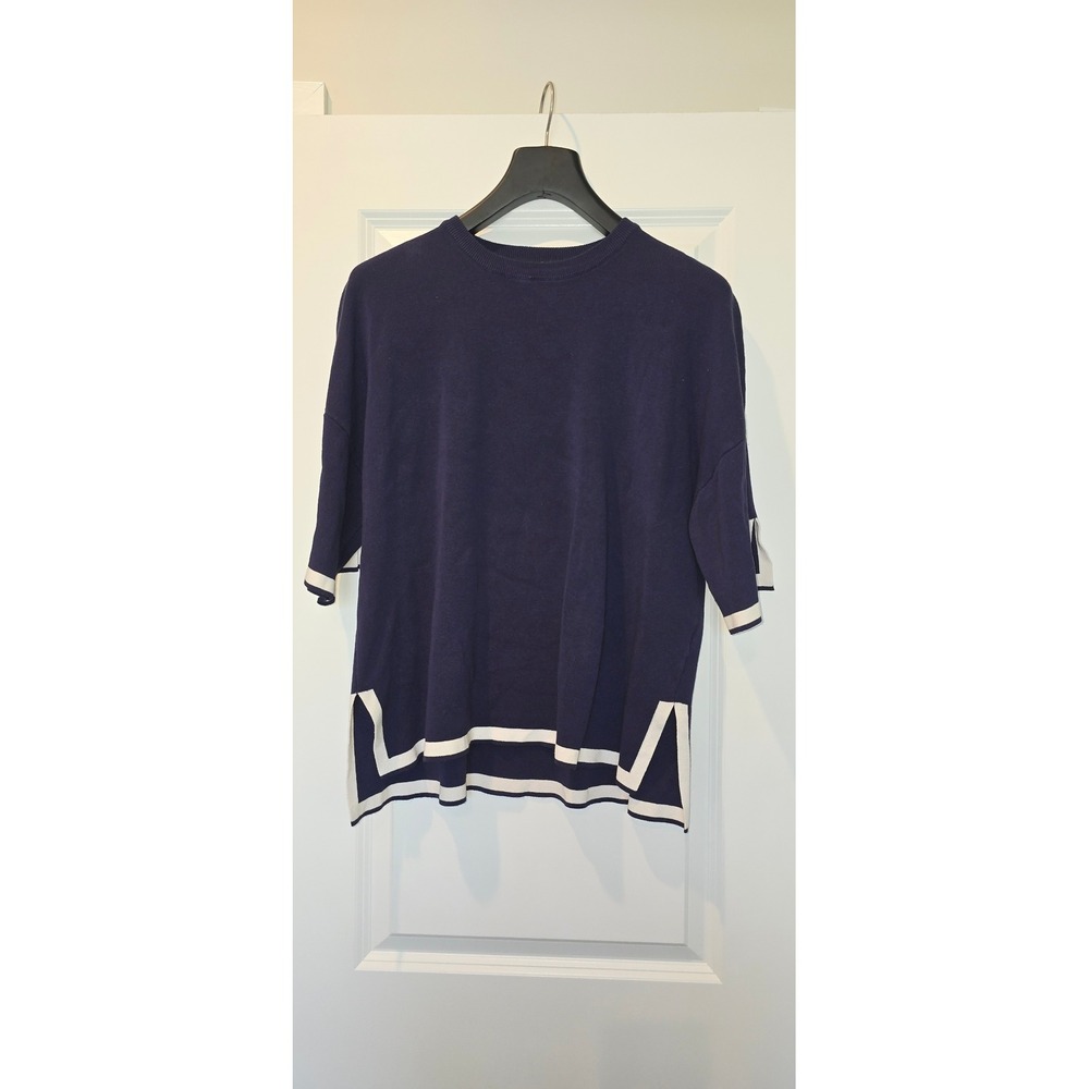 Lillusory Women Navy Blue‎ Knit 2 Piece Lounge Set Shorts Top Viscose Size Large